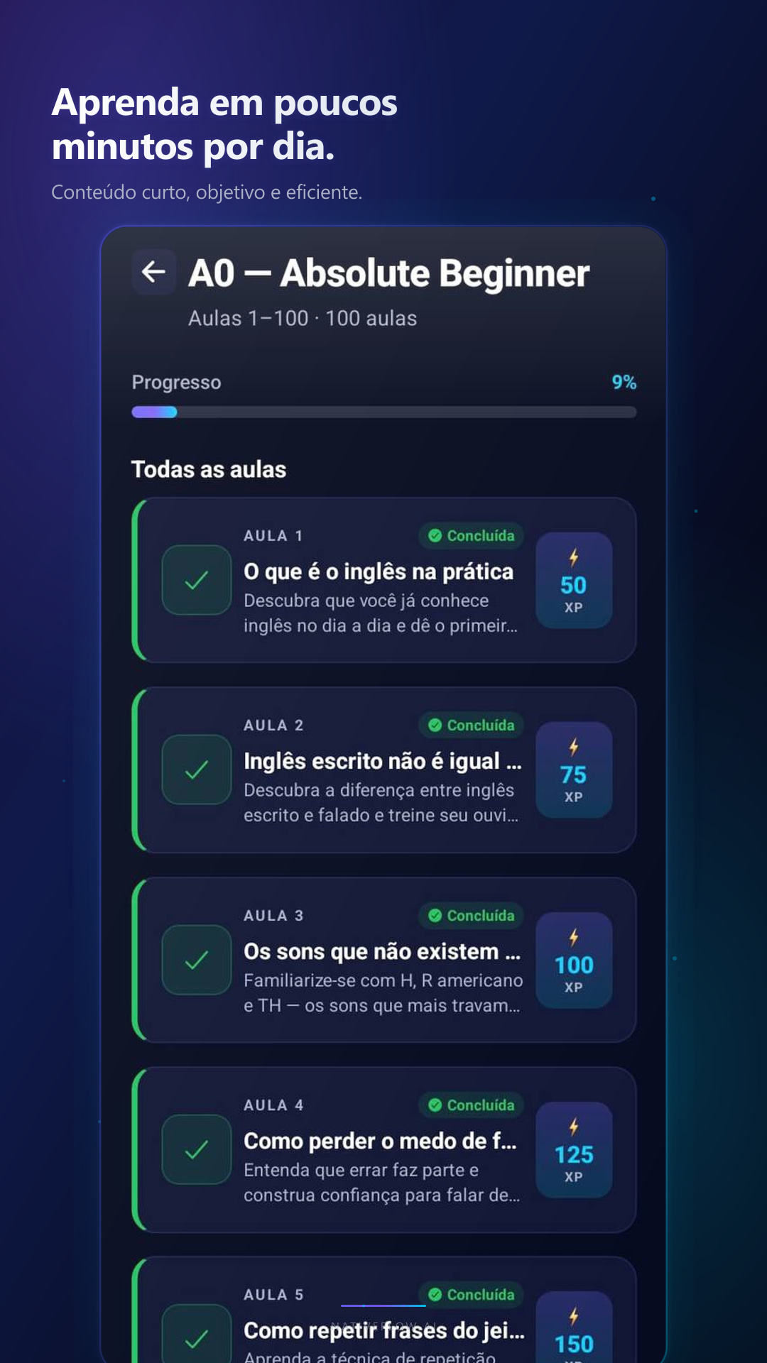 Lista de aulas